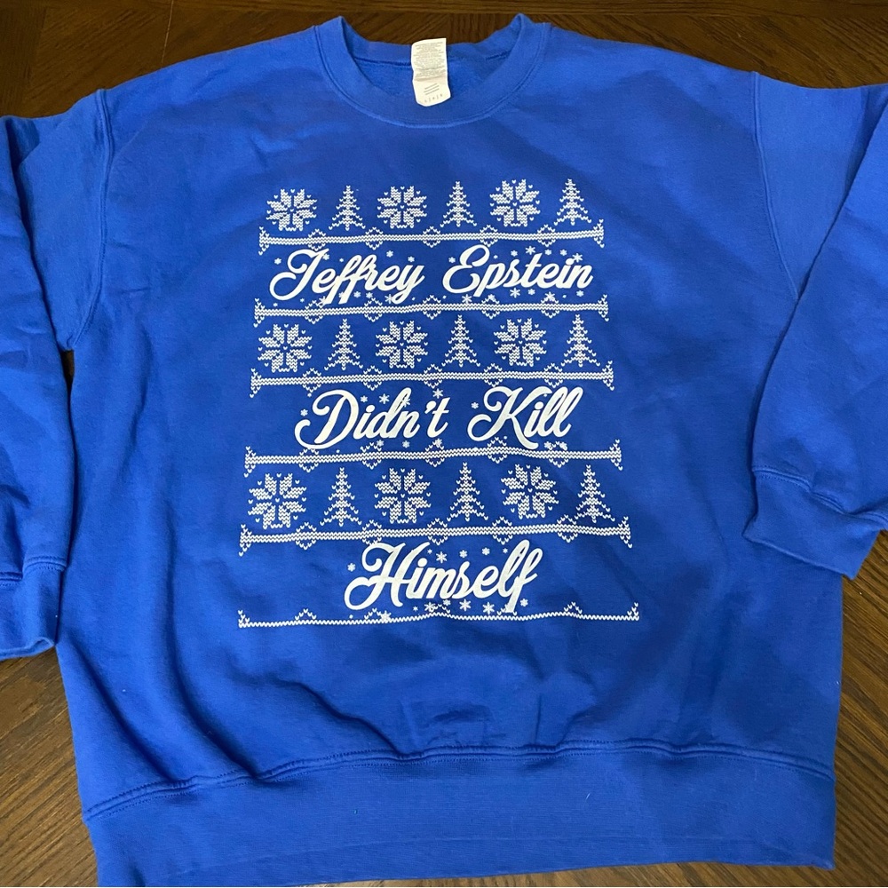 Ugly Christmas Sweater Jeffrey Epstein Didn’t Kill Himself size L - Picture 1 of 5